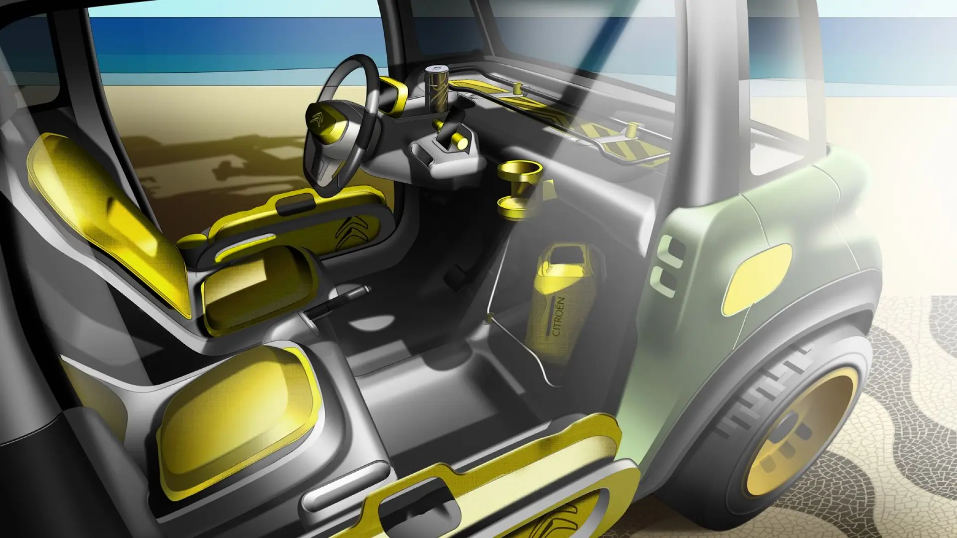 Interior del Citroën My Ami Buggy Concept