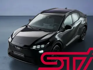 Un Subaru Uncharted y el logo de STI