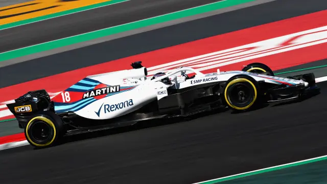 MONTMELO, SPAIN - MARCH 07: Lance Stroll of Canada driving the (18) Williams Martini Racing FW41 Mercedes on track during day two of F1 Winter Testing at Circuit de Catalunya on March 7, 2018 in Montmelo, Spain. (Photo by Dan Istitene/Getty Images)