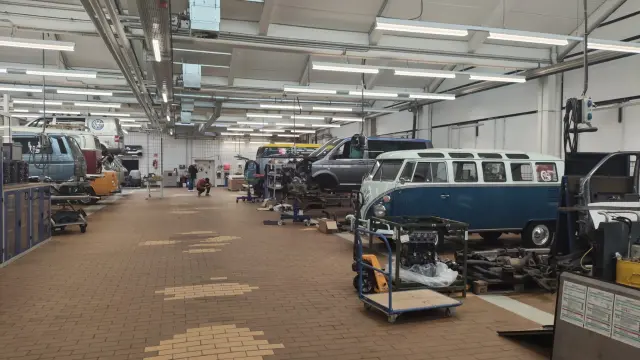 El taller de restauración de VW en Hannover.