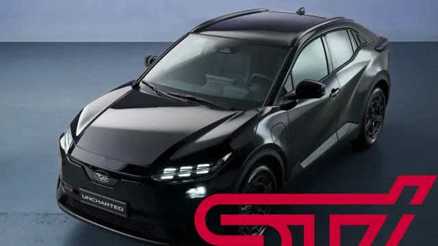 Un Subaru Uncharted y el logo de STI