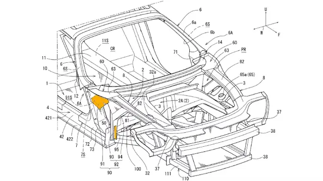 Dibujo de la patente del deportivo de Mazda