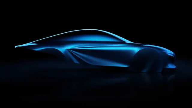 Escultura del Alpine A110 eléctrico