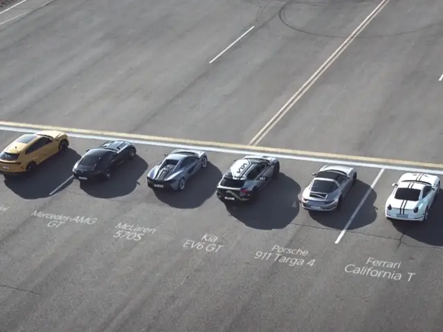 VÍDEO: El Kia EV6 GT destroza en una Drag Race a un Ferrari, un Lamborghini, un AMG GT y un Porsche 911