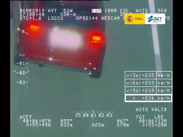 VÍDEO: Cazan a este Audi A3 a 241 km/h