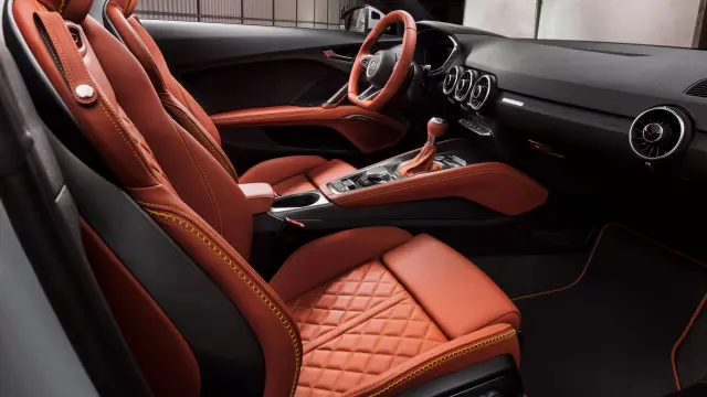 Interior del Audi TT 20 Aniversario, con las costuras de béisbol modificadas
