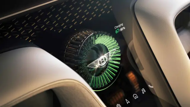 El indicador de la carga en el EXP 15 es físico: a los clientes de Bentley las pantallas no les hacen demasiada gracia