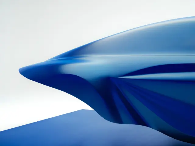 Escultura del Alpine A110 eléctrico